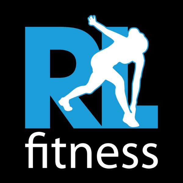 Logo with the text RL Fitness with a silhouette of a person
